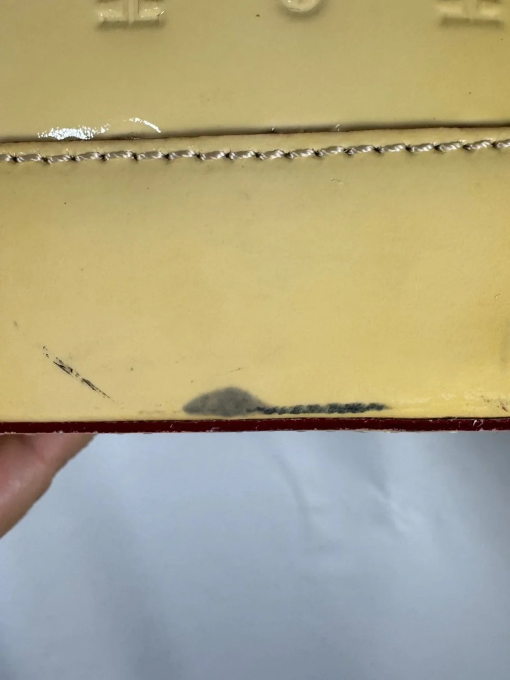 Arcadia Cream Embossed Patent Leather Satchel Bag Made in Italy